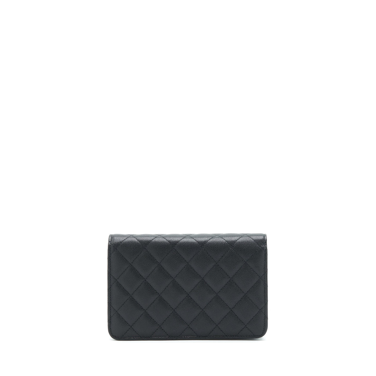 CHANEL 22S DETAILED LOGO WALLET ON CHAIN CAVIAR BLACK LGHW