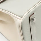 Hermes Birkin 25 Special Order Chèvre Mysore Gris Perle/Craie Brushed SHW