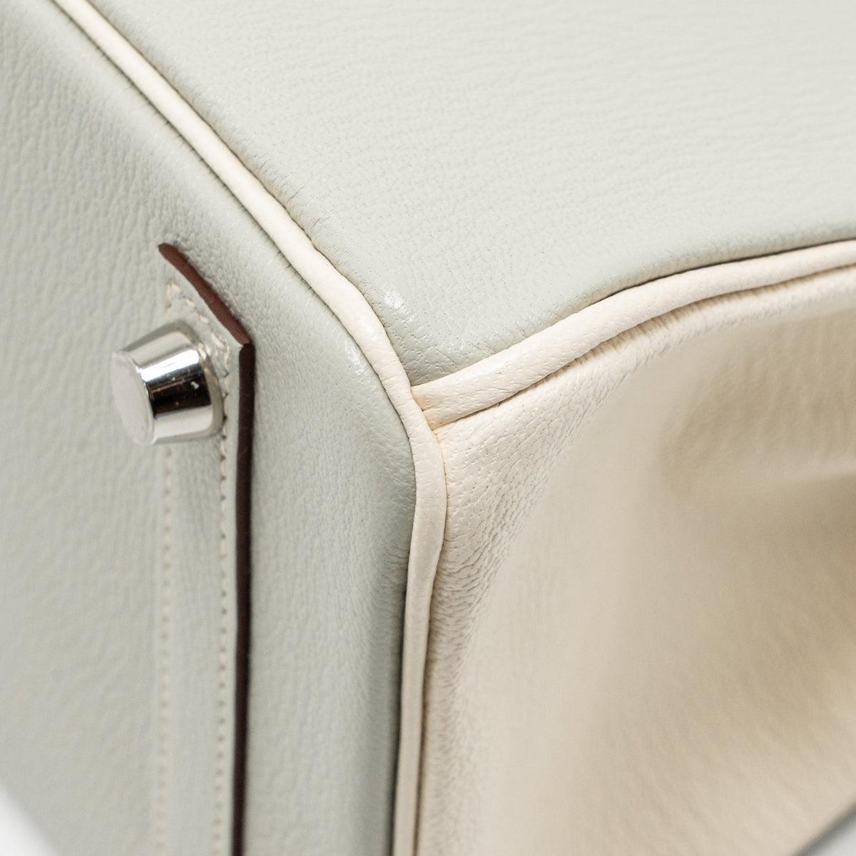 Hermes Birkin 25 Special Order Chèvre Mysore Gris Perle/Craie Brushed SHW