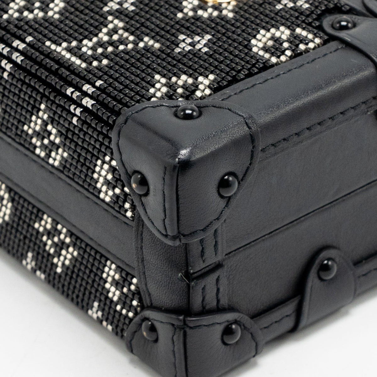 Louis Vuitton Petite Malle Bag Beads Embroidered Monogram/Leather Black GHW