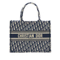 DIOR MEDIUM BOOK TOTE BLUE OBLIQUE EMBROIDERY