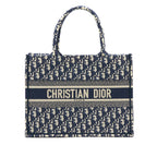 DIOR MEDIUM BOOK TOTE BLUE OBLIQUE EMBROIDERY