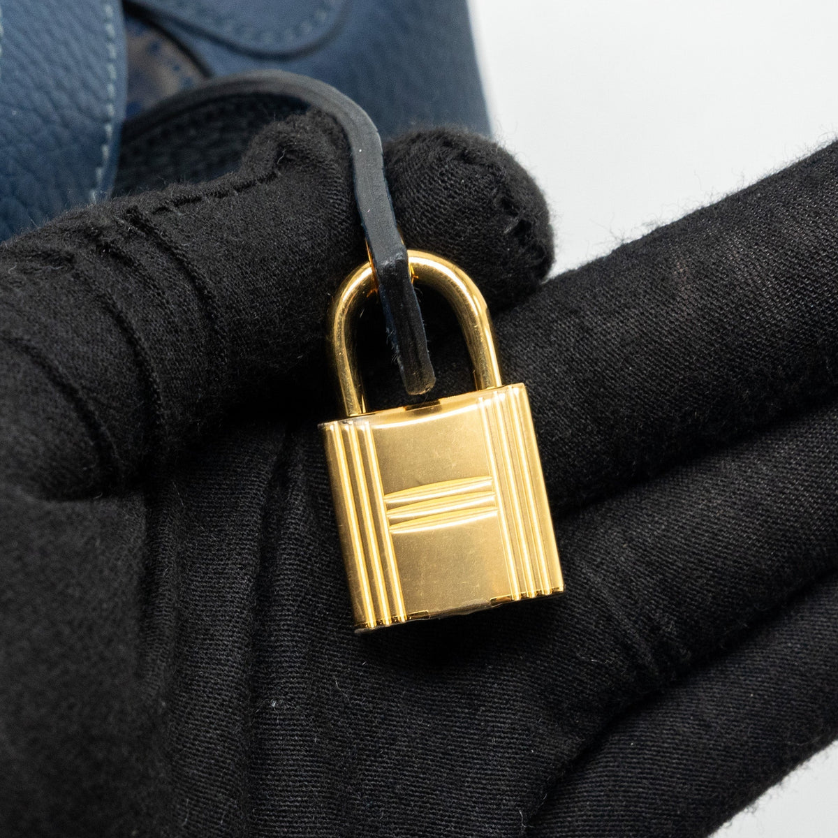 HERMES PICOTIN 18 LOCK BAG CLEMENCE BLEU DE PRUSSE GHW