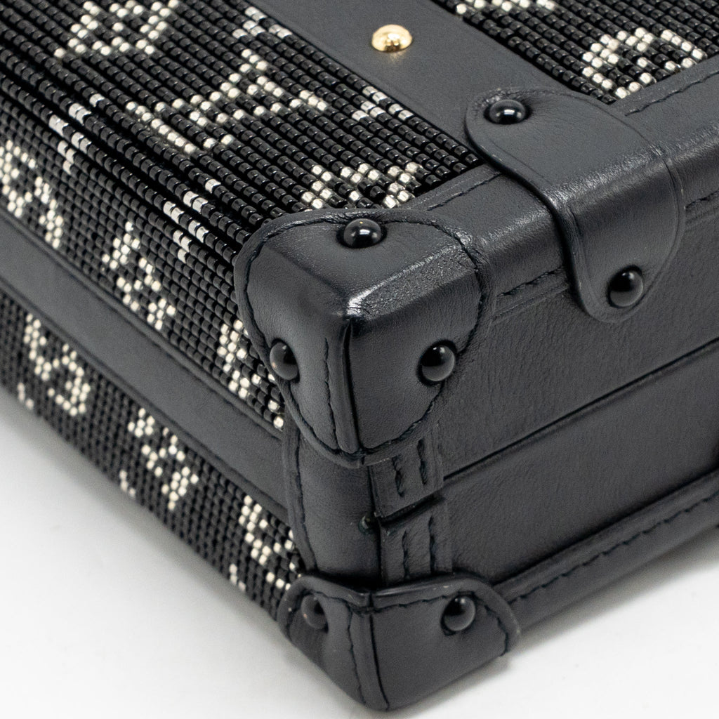 Louis Vuitton Petite Malle Bag Beads Embroidered Monogram/Leather Black GHW