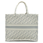 DIOR LARGE DIOR BOOK TOTE GREY OBLIQUE EMBROIDERY