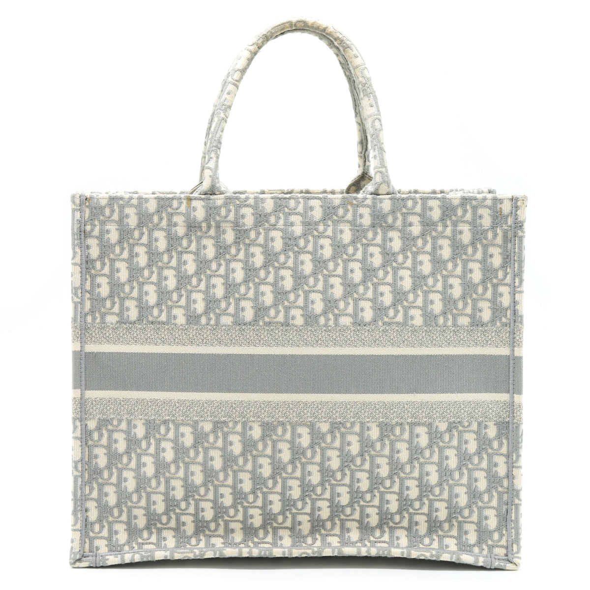 DIOR LARGE DIOR BOOK TOTE GREY OBLIQUE EMBROIDERY