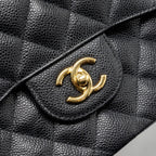 CHANEL JUMBO CLASSIC DOUBLE FLAP BAG CAVIAR BLACK GHW