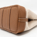 HERMES NEO GARDEN PARTY 23 CANVAS/NEGONDA ECRU-BEIGE/GOLD SHW