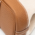 HERMES NEO GARDEN PARTY 23 CANVAS/NEGONDA ECRU-BEIGE/GOLD SHW