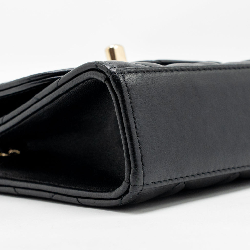 Chanel Mini Trendy CC Clutch with Chain Lambskin Black LGHW (Microchip)