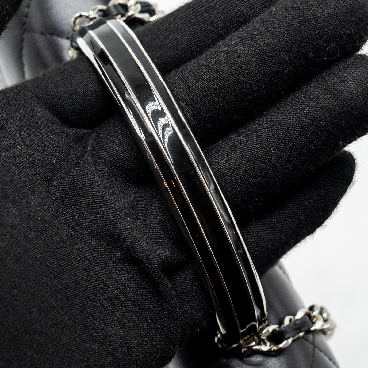 CHANEL TOP HANDLE MINI WALLET ON CHAIN FLAP BAG LAMBSKIN BLACK SHW (MICROCHIP)
