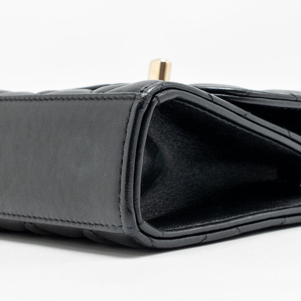 Chanel Mini Trendy CC Clutch with Chain Lambskin Black LGHW (Microchip)