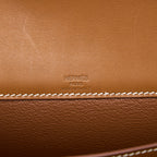 Hermes Pochette Kelly Depeches 25 Canvas and Barenia, Ecru/ Beige / Fauve GHW