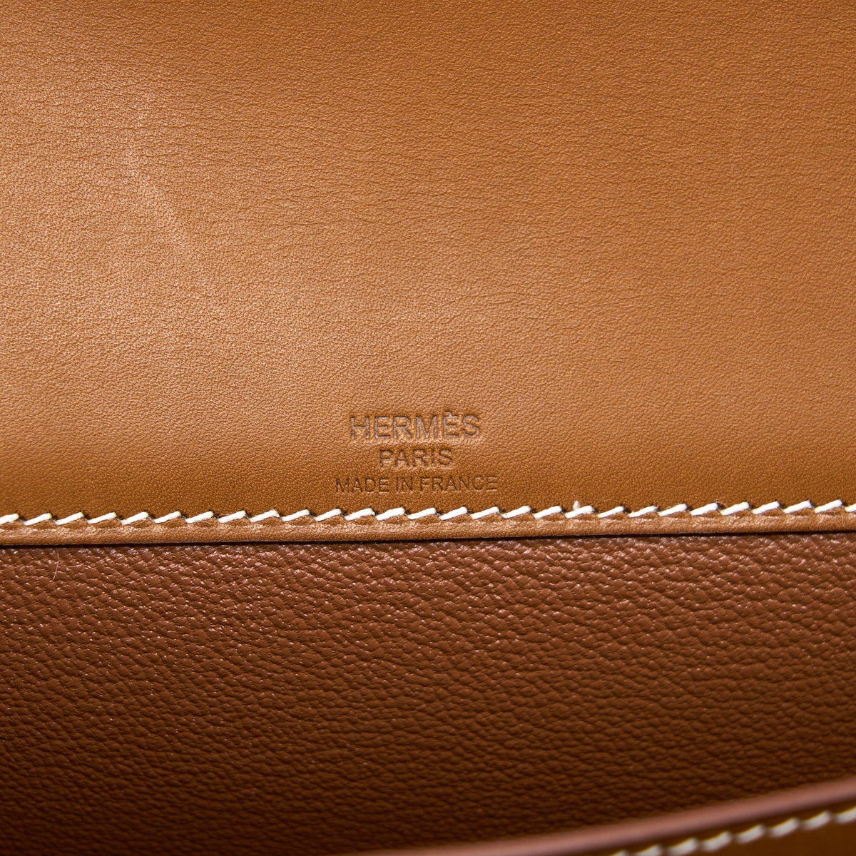 Hermes Pochette Kelly Depeches 25 Canvas and Barenia, Ecru/ Beige / Fauve GHW