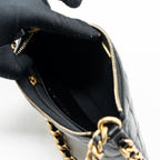 CHANEL 23B HOBO SHOULDER BAG LAMBSKIN BLACK BRUSHED GHW(MICROCHIP)