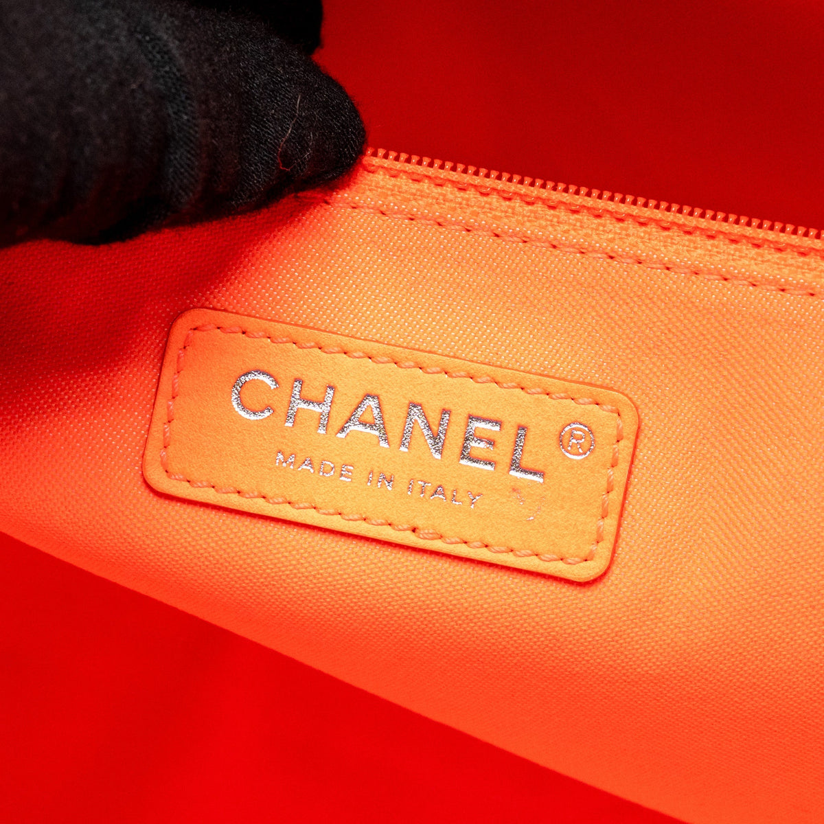 Chanel 21S Large Deauville Tote Shopping Bag Fluorescent Canvas/Leather Blue/Orange SHW