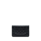 CHANEL CLASSIC WALLET ON CHAIN CAVIAR BLACK SHW (MICROCHIP)