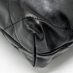 CHANEL MINI 22 BAG SHINY CALFSKIN BLACK GHW (MICROCHIP)