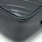 GUCCI MARMONT SMALL MATELASSE SHOULDER BAG BLACK GHW