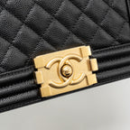 CHANEL SMALL BOY BAG CAVIAR BLACK GHW