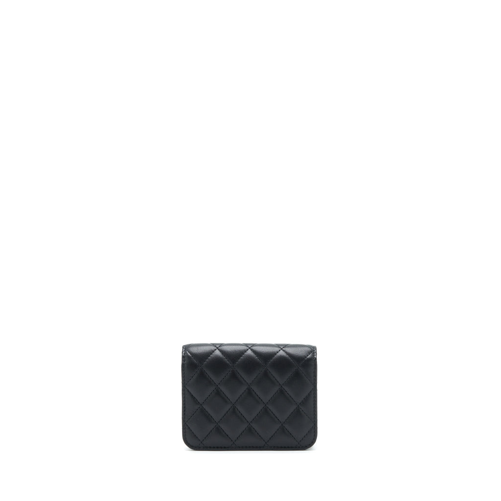 CHANEL PEARL CRUSH MINI FLAP BELT BAG LAMBSKIN BLACK GHW
