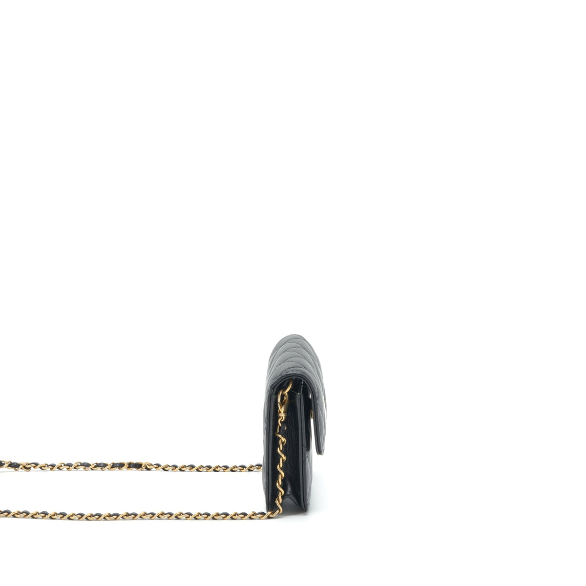 CHANEL PEARL CRUSH MINI FLAP BELT BAG LAMBSKIN BLACK GHW