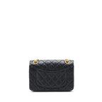 CHANEL MINI 2.55 REISSUE FLAP BAG AGED CALFSKIN BLACK BRUSHED GHW (MICROCHIP)