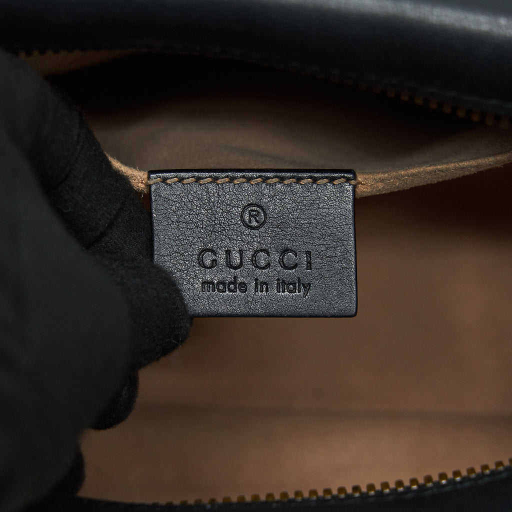 GUCCI MARMONT SMALL MATELASSE SHOULDER BAG BLACK GHW