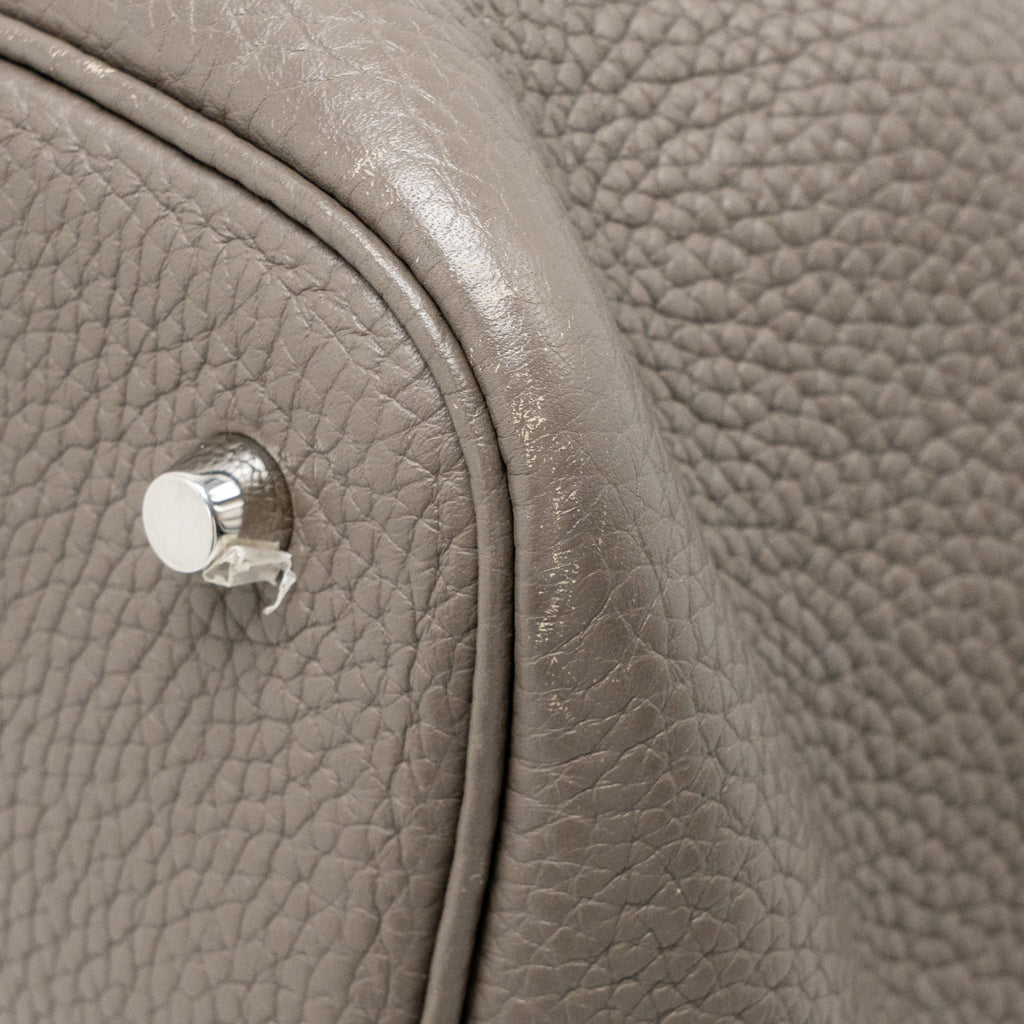 Hermes Picotin 22 Lock Bag Clemence Gris Etain SHW