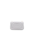 CHANEL PEARL CRUSH MINI RECTANGULAR FLAP BAG LAMBSKIN LIGHT GREY GHW (MICROCHIP)