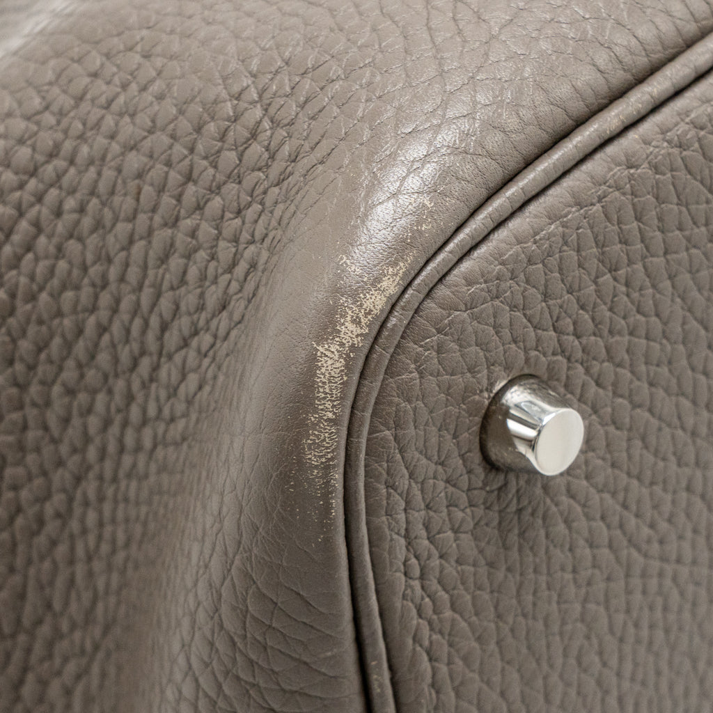 Hermes Picotin 22 Lock Bag Clemence Gris Etain SHW