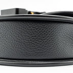 DIOR LARGE GALLOP BAG WITH STRAP GRAINED SMOOTH CALFSKIN BLACK SILVER/GOLD HARDWARE