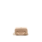 Chanel Top Handle Long Vanity Case Lambskin Beige Pink LGHW (Microchip)