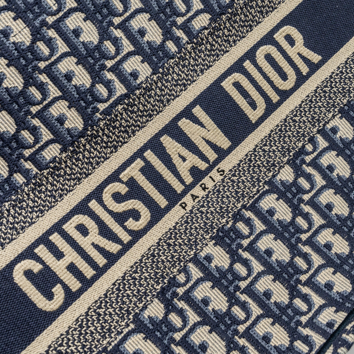 DIOR MEDIUM BOOK TOTE BLUE DIOR OBLIQUE EMBROIDERY