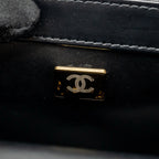 CHANEL GOLD CRUSH MINI FLAP BAG SHINY CALFSKIN BLACK GHW (MICROCHIP)