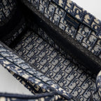DIOR MEDIUM BOOK TOTE BLUE DIOR OBLIQUE EMBROIDERY