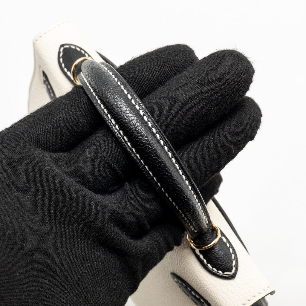 Hermes mini kelly II special order chèvre Mysore nata/black LGHW