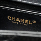CHANEL GOLD CRUSH MINI FLAP BAG SHINY CALFSKIN BLACK GHW (MICROCHIP)