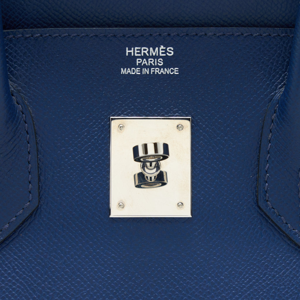 Hermes Birkin 35 Epsom Blue De Malte SHW