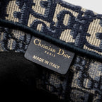 DIOR MEDIUM BOOK TOTE BLUE DIOR OBLIQUE EMBROIDERY