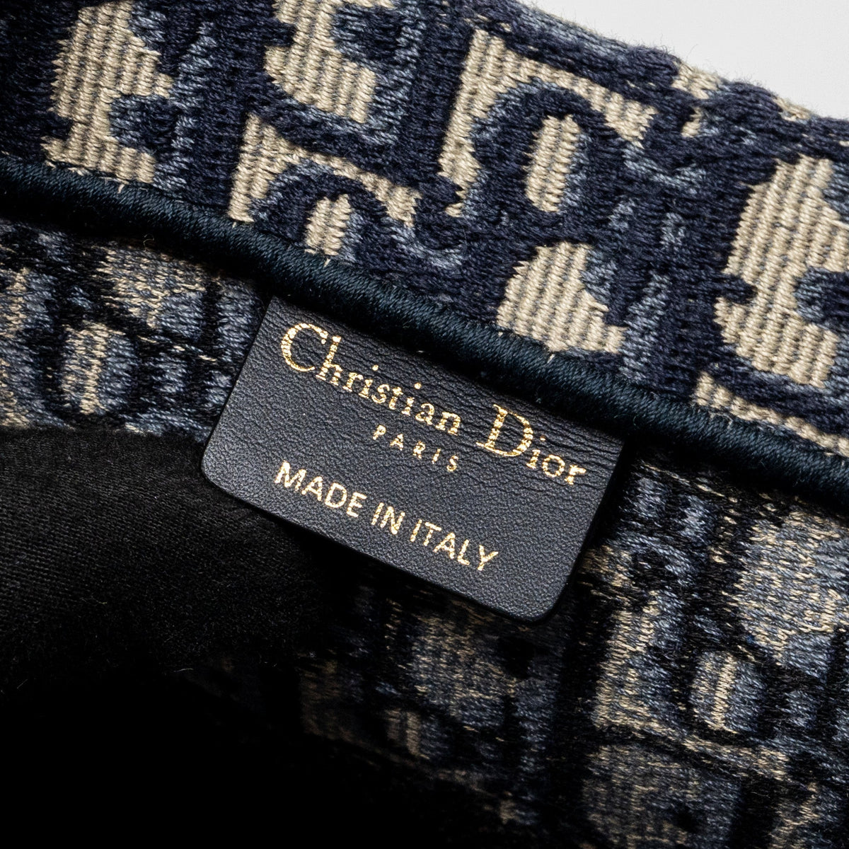 DIOR MEDIUM BOOK TOTE BLUE DIOR OBLIQUE EMBROIDERY