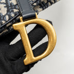 DIOR MEDIUM SADDLE BAG BLUE OBLIQUE CANVAS/CALFSKIN GHW