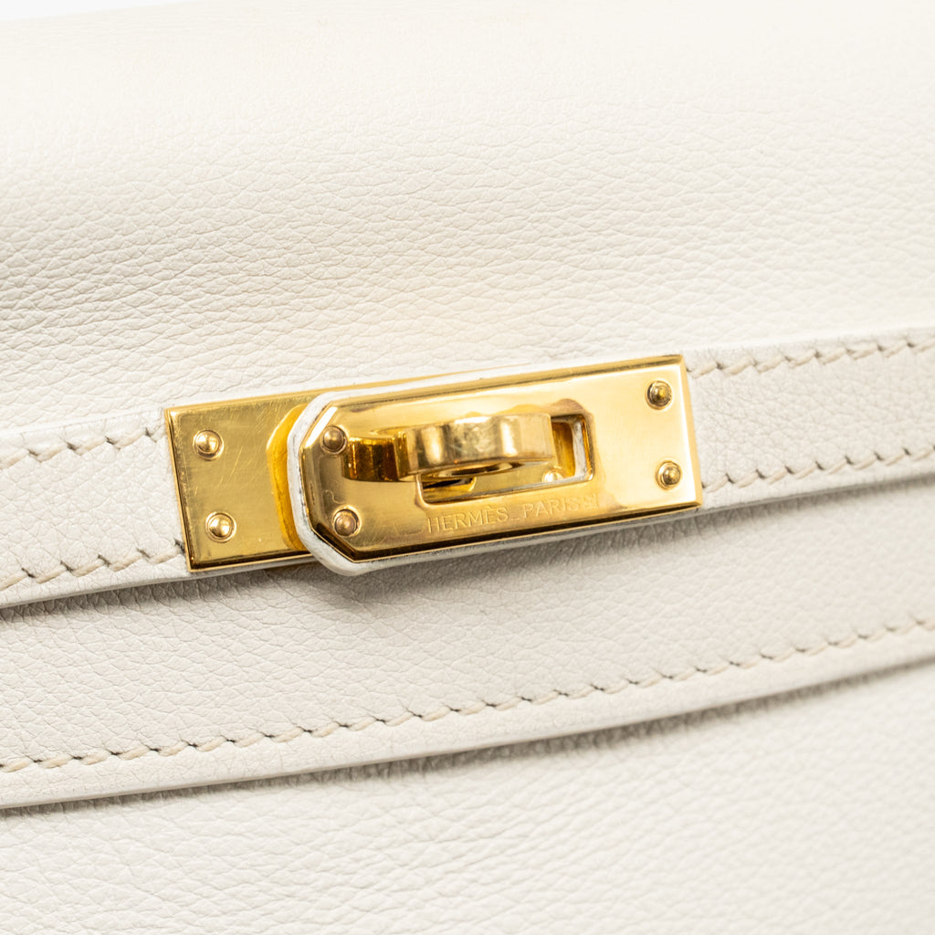 HERMES KELLY 25 EVERCOLOR BLANC GHW