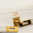 HERMES KELLY 25 EVERCOLOR BLANC GHW