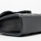 Chanel Top Handle Mini Flap Clutch with Chain Black Lambskin LGHW