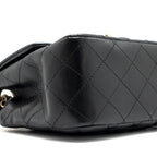CHANEL CLASSIC MINI SQUARE FLAP BAG LAMBSKIN BLACK BRUSHED GHW