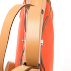 HERMES HERBAG ZIP 39 LEATHER/CANVAS ORANGE SHW