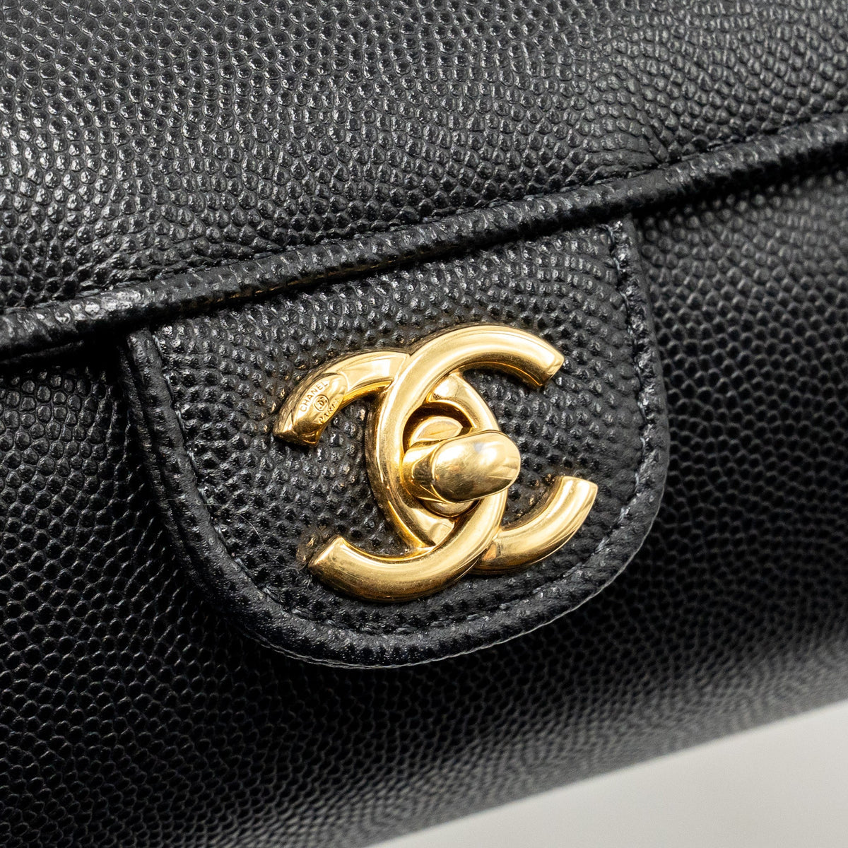 Chanel Small Preppy Bowling Bag Caviar Black GHW (Microchip)