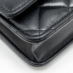 CHANEL 23A LION CHARMS WALLET ON CHAIN LAMBSKIN BLACK GHW (MICROCHIP)