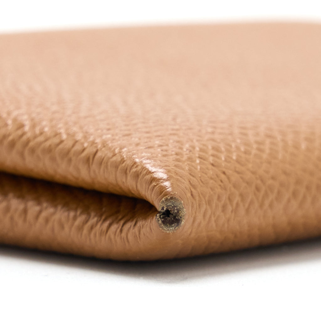 Hermes Calvi Card Holder Epsom Gold SHW